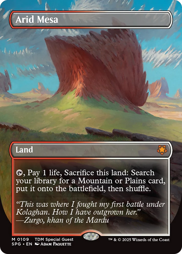 Arid Mesa (Borderless) [Tarkir: Dragonstorm Special Guests] Foil