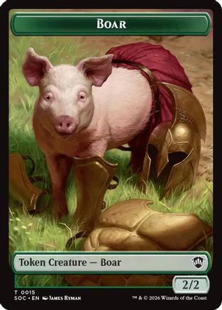 Boar // Frog Lizard Double-Sided Token  [Commander: Secrets of Strixhaven] Foil