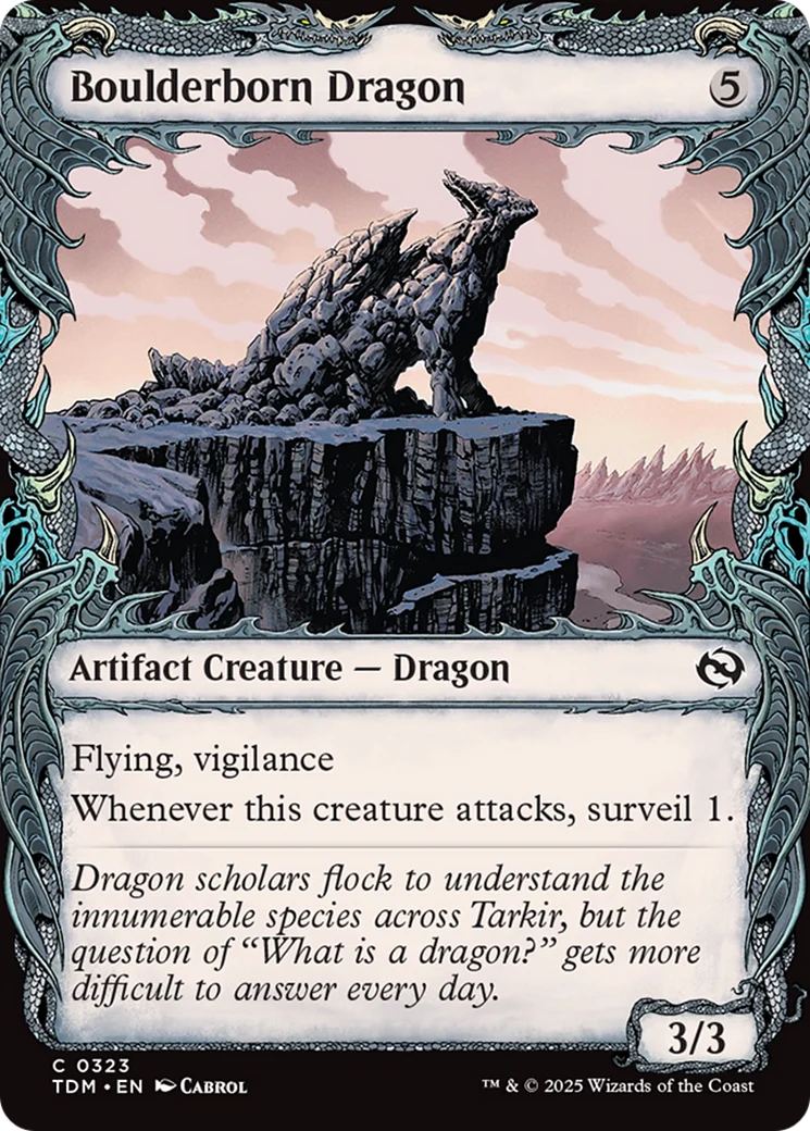 Boulderborn Dragon (Showcase) [Tarkir: Dragonstorm] Foil