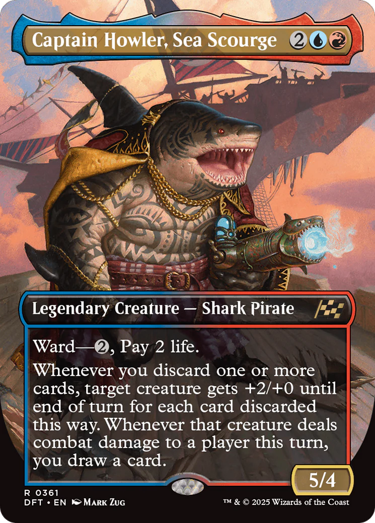 Captain Howler, Sea Scourge (Borderless) [Aetherdrift] Foil