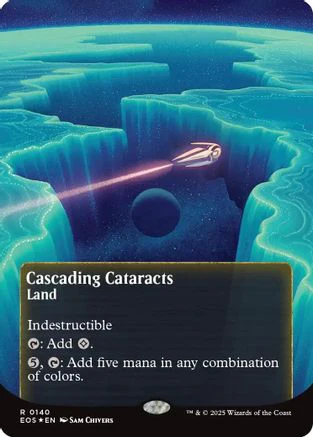 Cascading Cataracts (0140) (Borderless) (Galaxy Foil)  [Edge of Eternities: Stellar Sights] Foil
