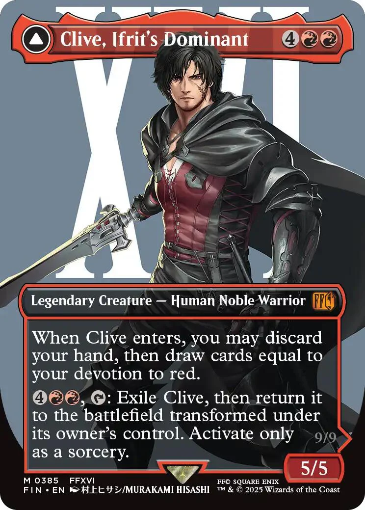 Clive, Ifrit's Dominant // Ifrit, Warden of Inferno (Borderless) (0385) [FINAL FANTASY] Foil - Image 2