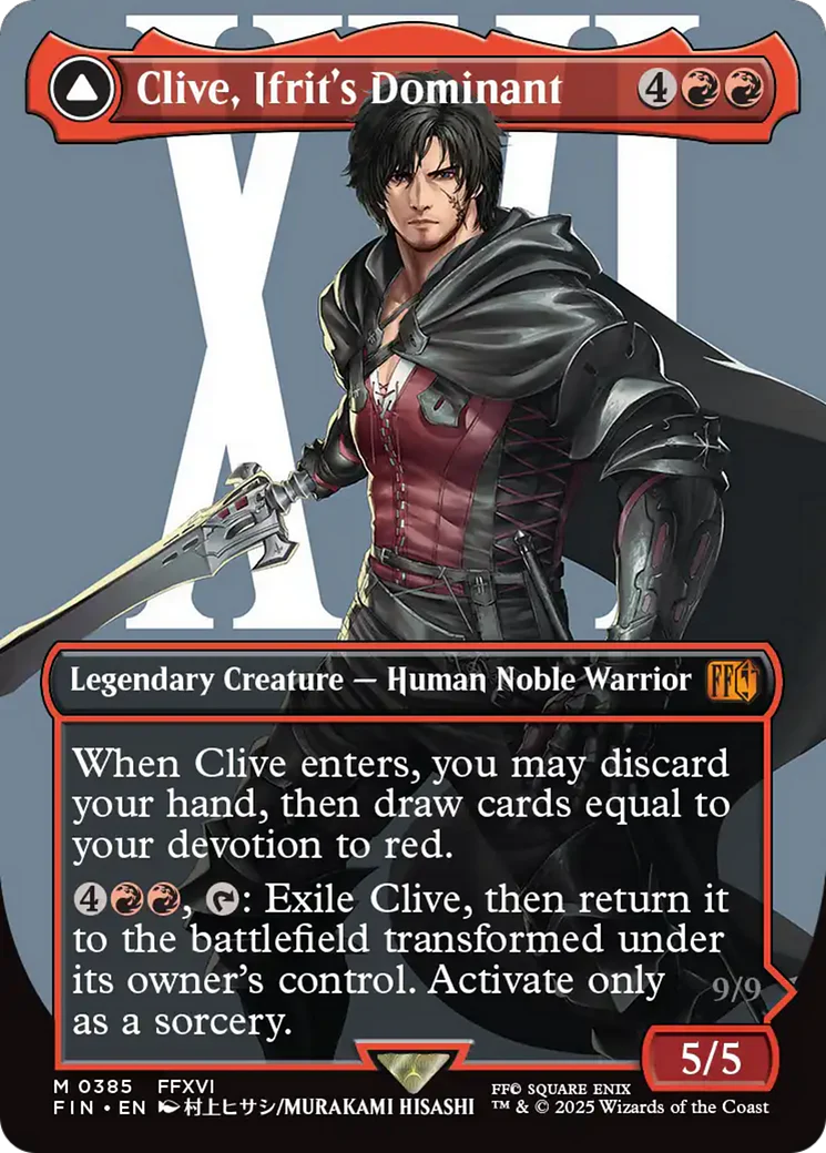 Clive, Ifrit's Dominant // Ifrit, Warden of Inferno (Borderless) (0385) [FINAL FANTASY] Foil - Image 3