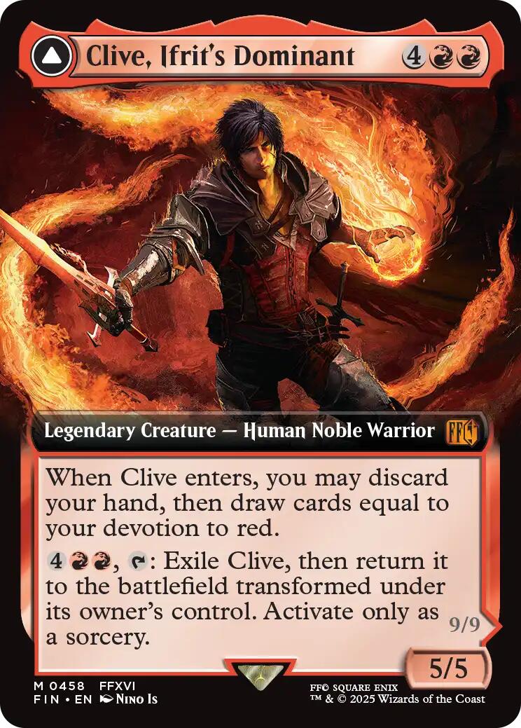 Clive, Ifrit's Dominant // Ifrit, Warden of Inferno (Extended Art) [FINAL FANTASY] Foil - Image 2