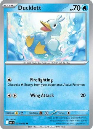 Ducklett 022/086  - Reverse Holofoil SV White Flare - Common