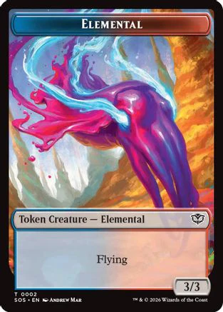 Elemental (0002) // Treasure Double-Sided Token  [Secrets of Strixhaven]