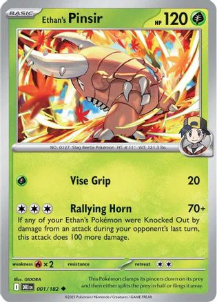 Ethan's Pinsir (001/182) [Scarlet & Violet: Destined Rivals] Reverse Holofoil