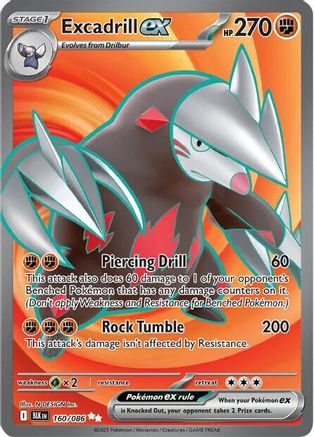 Excadrill ex 163/086 - Holofoil SV Black Bolt - Secret Rare