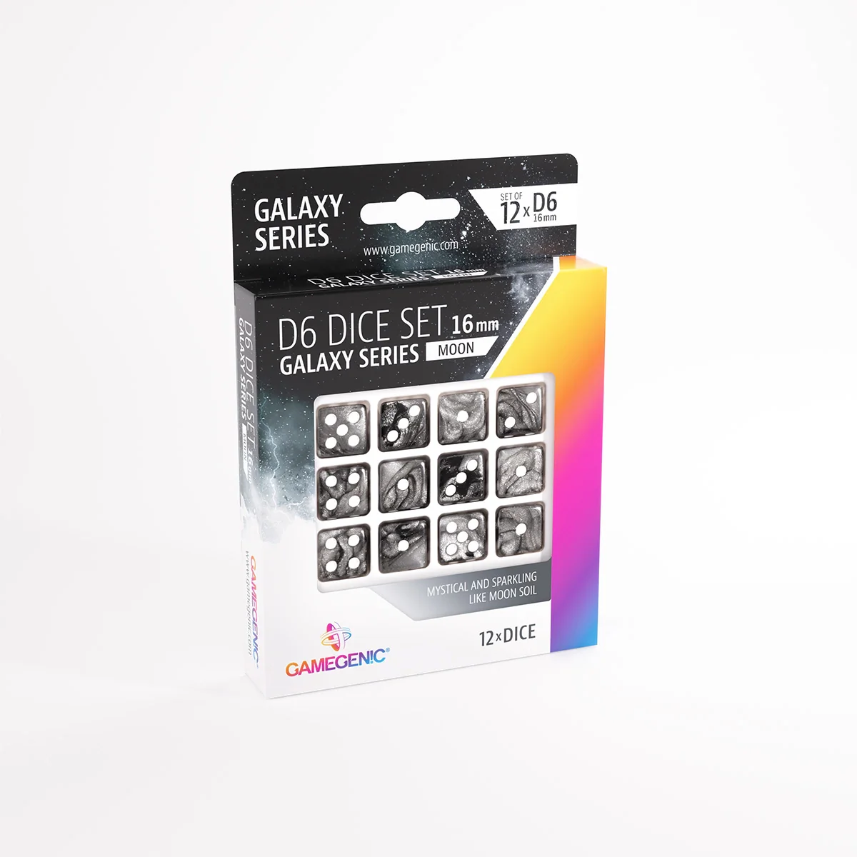 Gamegenic D6 Dice Set (12pcs) - Galaxy Series MOON