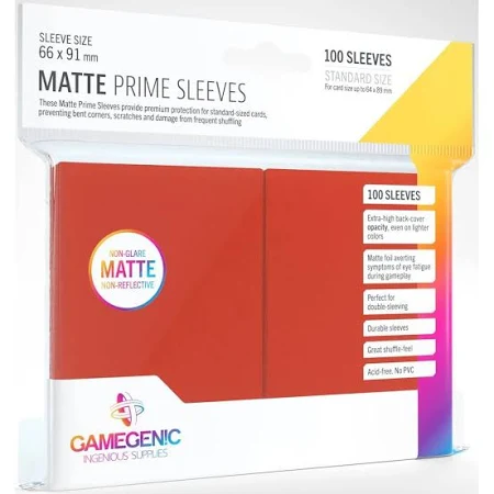 Gamegenic Matte Prime Sleeves - 100ct. (Standard Size) RED