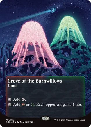 Grove of the Burnwillows (0152) (Borderless) (Galaxy Foil)  [Edge of Eternities: Stellar Sights] Foil