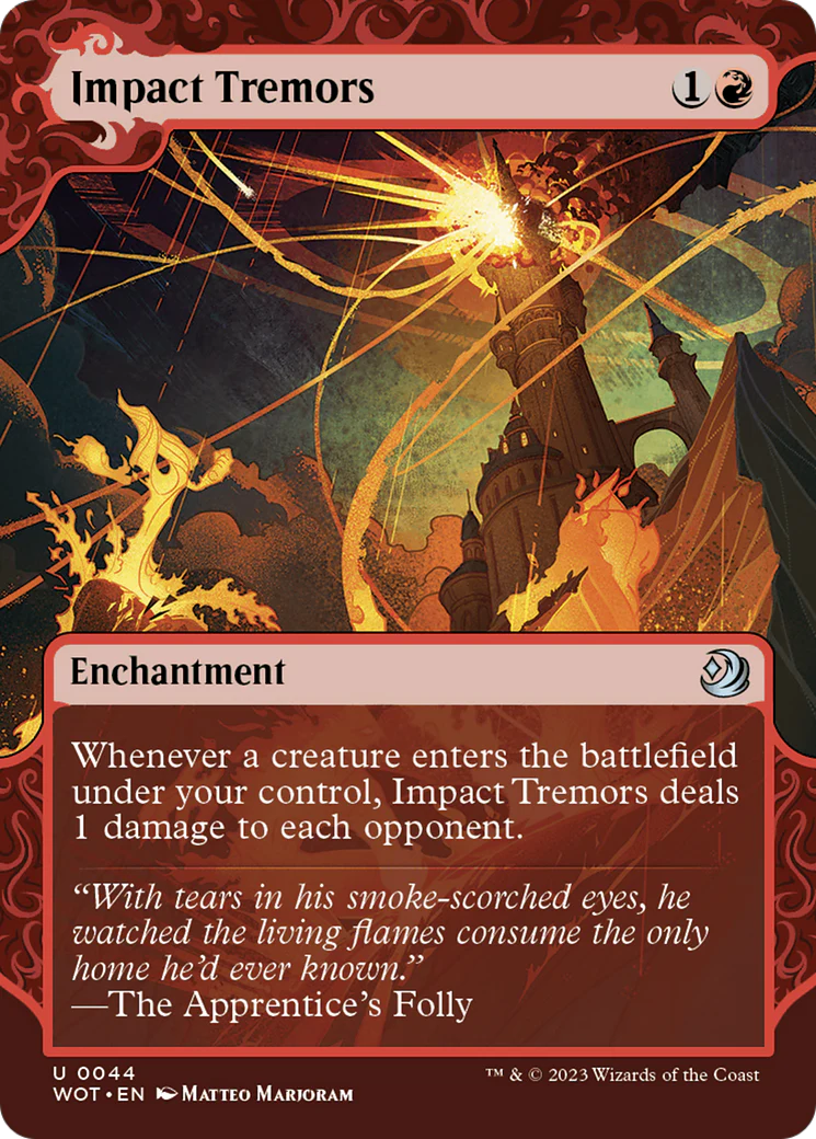 Impact Tremors  [Wilds of Eldraine: Enchanting Tales]: (Showcase) (Borderless) Foil
