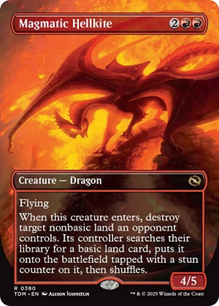 Magmatic Hellkite (Borderless) [Tarkir: Dragonstorm] Foil - Image 2