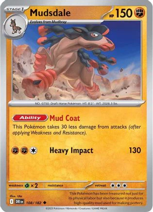 Mudsdale (108/182) [Scarlet & Violet: Destined Rivals] Reverse Holofoil