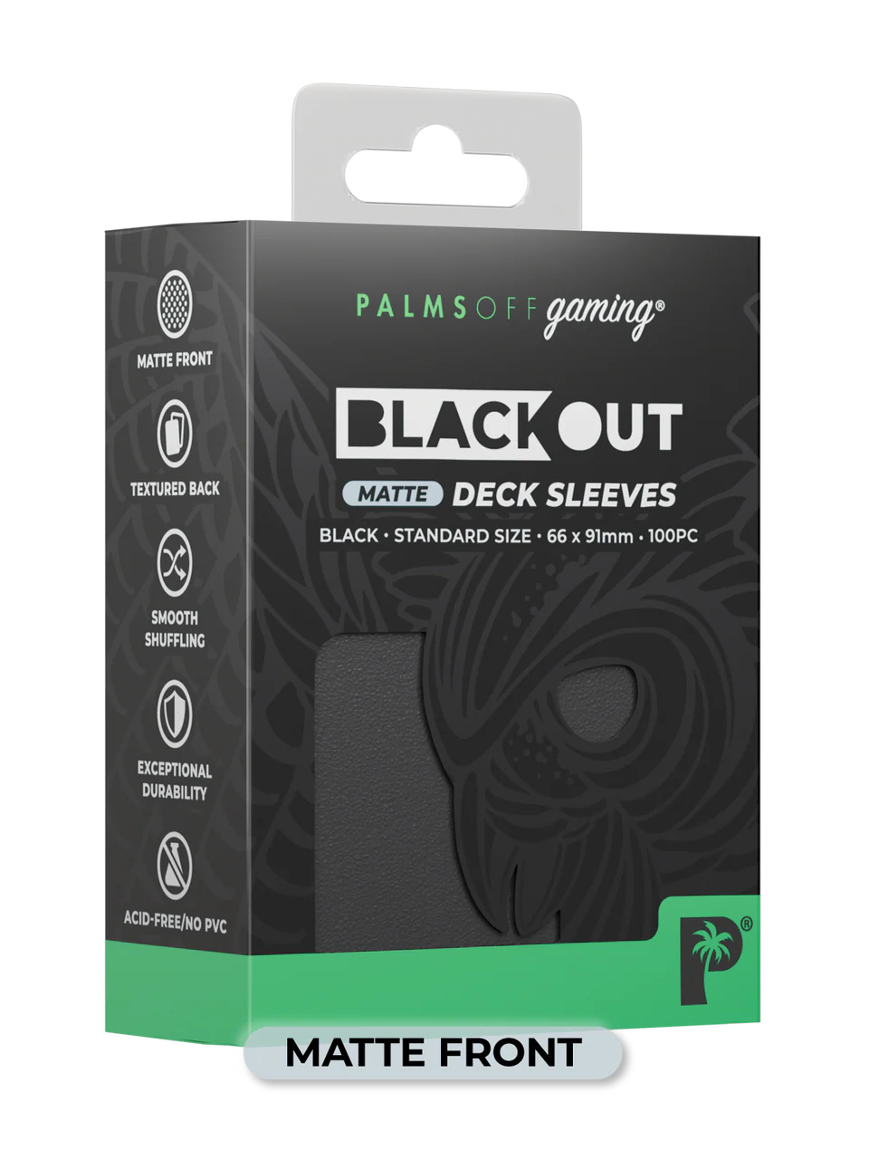 Palms Off Gaming Blackout Deck Sleeves 100pc Black MATTE