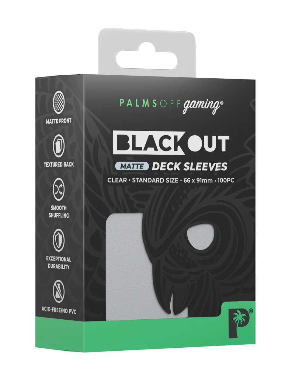 Palms Off Gaming Blackout Deck Sleeves 100pc Clear
