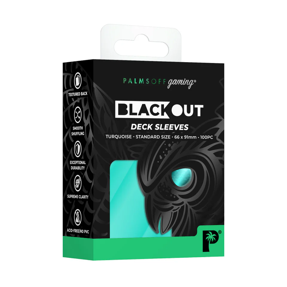 Palms Off Gaming Blackout Deck Sleeves 100pc Jade
