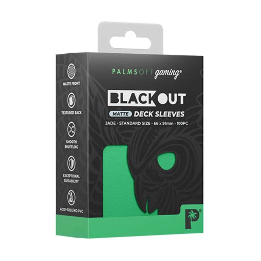 Palms Off Gaming Blackout Deck Sleeves 100pc Jade MATTE