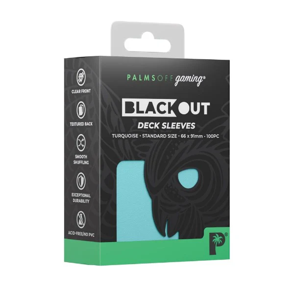 Palms Off Gaming Blackout Deck Sleeves 100pc Turquoise
