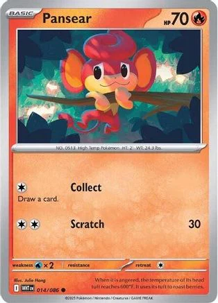 Pansear 014/086  - Reverse Holofoil SV White Flare - Common