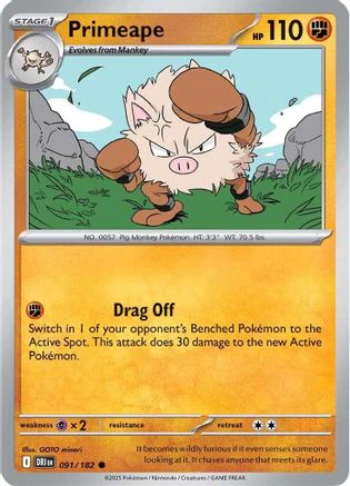 Primeape (091/182) [Scarlet & Violet: Destined Rivals] Reverse Holofoil