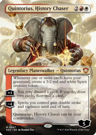 Quintorius, History Chaser (Borderless)  [Commander: Secrets of Strixhaven]