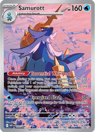 Samurott 104/086  - Holofoil SV White Flare - Illustration Rare