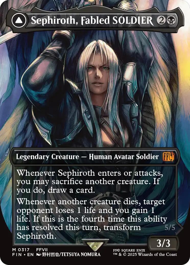 Sephiroth, Fabled SOLDIER // Sephiroth, One-Winged Angel (Borderless) (0317) [FINAL FANTASY] Foil