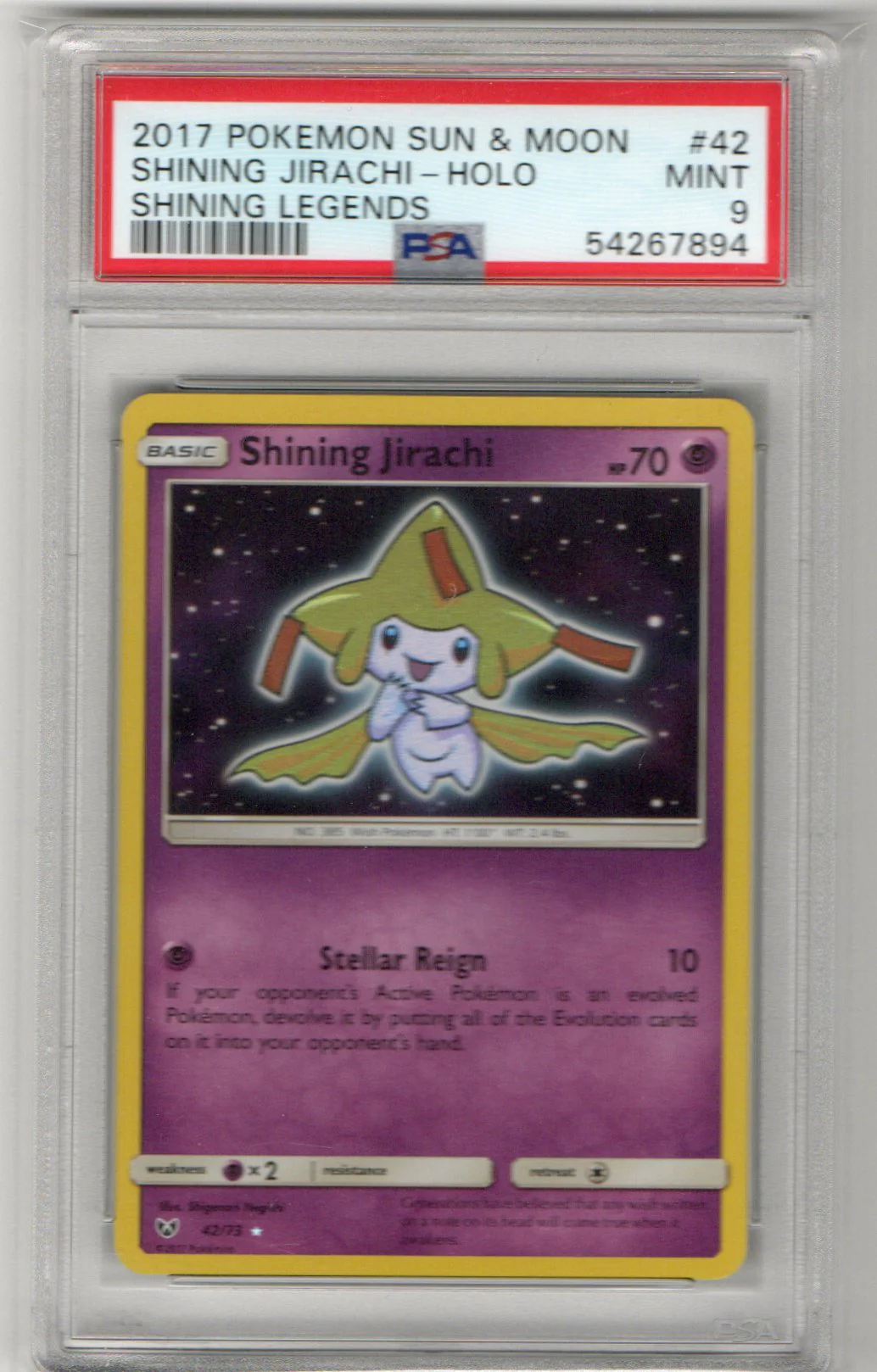 Shining Jirachi Holo Shining Legends #42 PSA 9