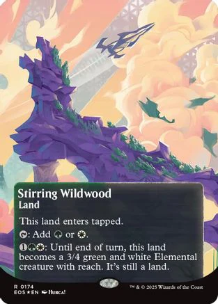 Stirring Wildwood (0174) (Borderless) (Galaxy Foil)  [Edge of Eternities: Stellar Sights] Foil