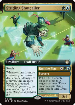 Striding Shotcaller (Extended Art)  [Commander: Secrets of Strixhaven]