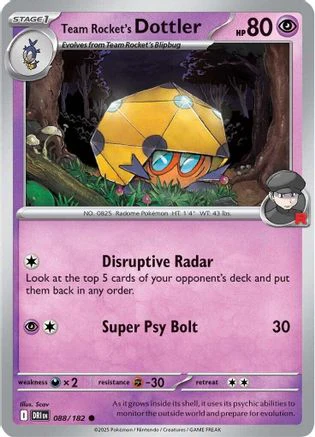Team Rocket's Dottler (088/182) [Scarlet & Violet: Destined Rivals] Reverse Holofoil