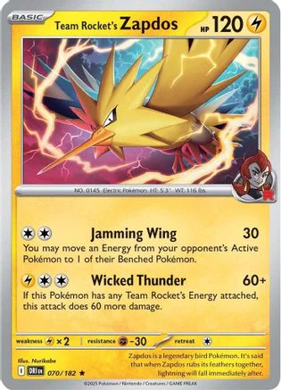Team Rocket's Zapdos (070/182) [Scarlet & Violet: Destined Rivals] Reverse Holofoil