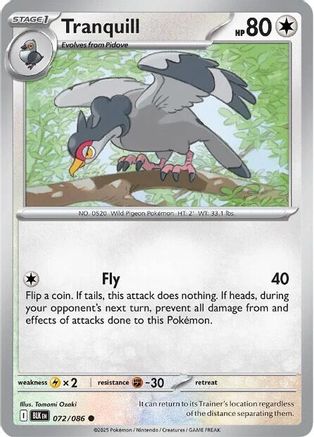 Tranquill (074/086) [Scarlet & Violet: Black Bolt] Reverse Holofoil