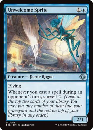 Unwelcome Sprite  [Lorwyn Eclipsed] Foil