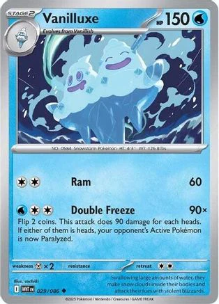 Vanilluxe 026/086  - Reverse Holofoil SV White Flare - Uncommon