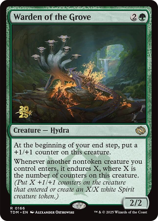 Warden of the Grove [Tarkir: Dragonstorm Prerelease Cards] Foil