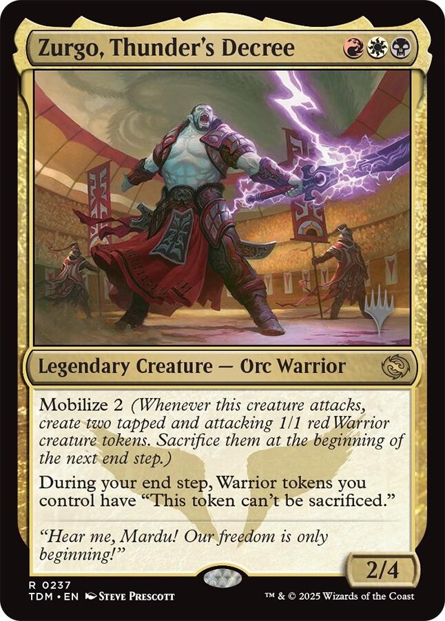 Zurgo, Thunder's Decree [Tarkir: Dragonstorm Promos] Foil